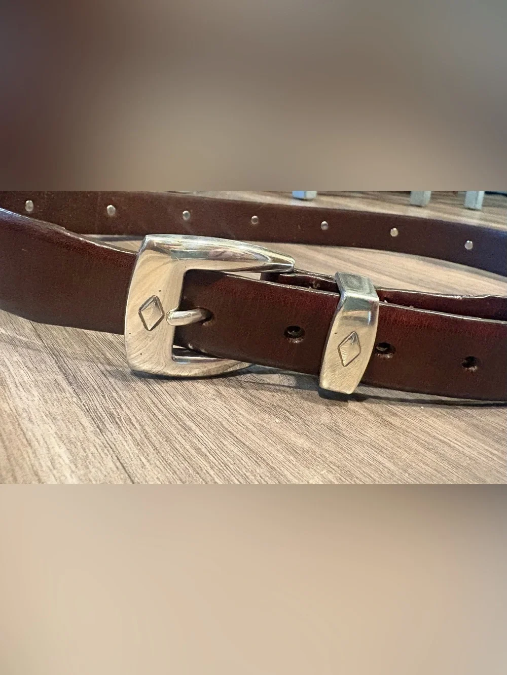 Brighton Brown Leather Belt with Silver Buckle